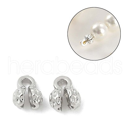 Flower Brass Bead Tips KK-M326-10P-1