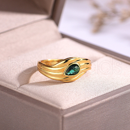 Brass Pave Cubic Zirconia Finger Rings for Women GZ1170-2-1