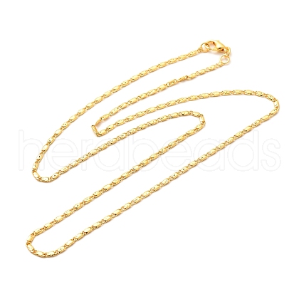 1.5mm Rack Plating Brass Oval Link Chain Necklaces for Women Men MAK-L044-25G-1