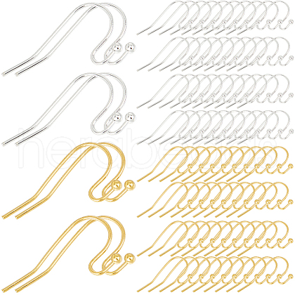 SOFPLATE 200Pcs 2 Styles 304 Stainless Steel Earring Hooks STAS-SP0001-33-1