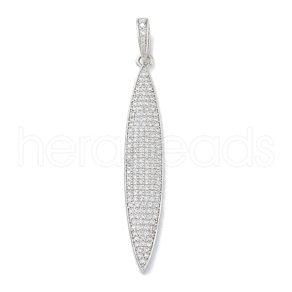 Rack Plating Brass Micro Pave Clear Cubic Zirconia Big Pendants KK-G515-38P-1