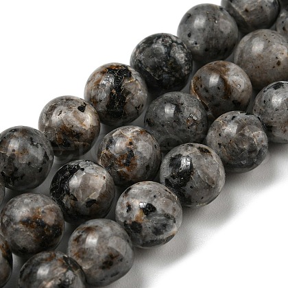 Natural Larvikite Beads Strands G-E443-A36-1