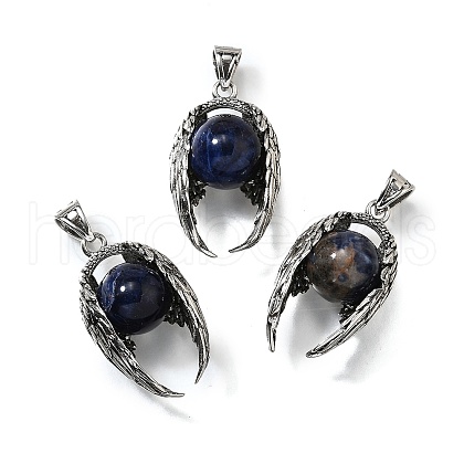 Natural Sodalite Round Pendants G-K339-03AS-10-1