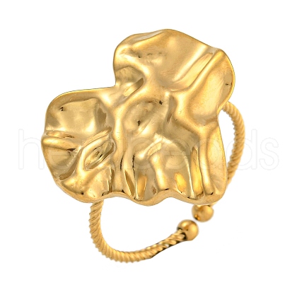 304 Stainless Steel Open Cuff Rings for Women RJEW-L125-05G-02-1