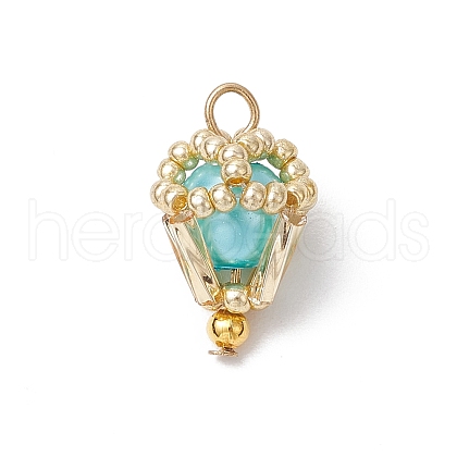 Glass Pearl Pendants PALLOY-MZ00746-05-1