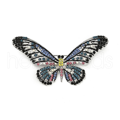 Butterfly Rhinestone Brooch Pin JEWB-A034-04P-01-1
