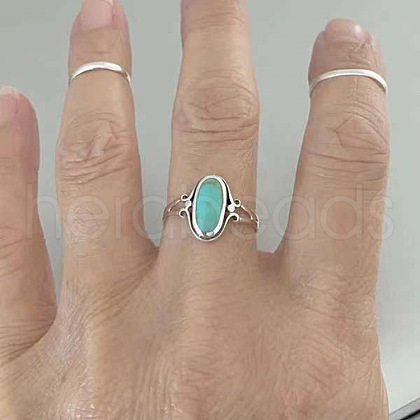 Alloy & Turquoise Finger Rings for Women FS-WG36F16-04-1