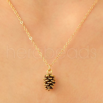 Fashionable Alloy Pinecone Pendant Necklaces for Women FS-WG44DA2-05-1