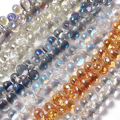 Electroplate Glass Beads Strands EGLA-L031-M-1