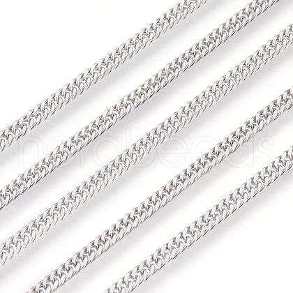 Tarnish Resistant 201 Stainless Steel Curb Chains CHS-L017-17A-1