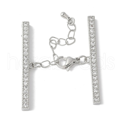 Brass Cubic Zirconia Chain Extender KK-F893-01P-1