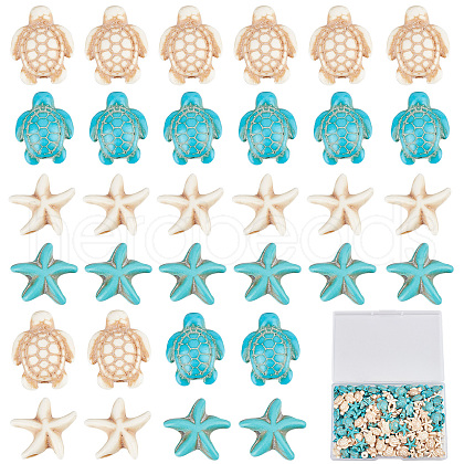 SUNNYCLUE 200Pcs 4 Styles Synthetic Howlite & Turquoise & Magnesite Beads G-SC0002-44-1