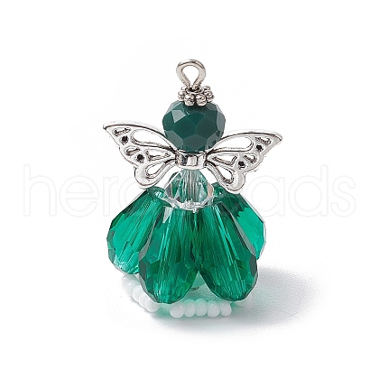 Faceted Glass Pendants PALLOY-MZ00583-08-1
