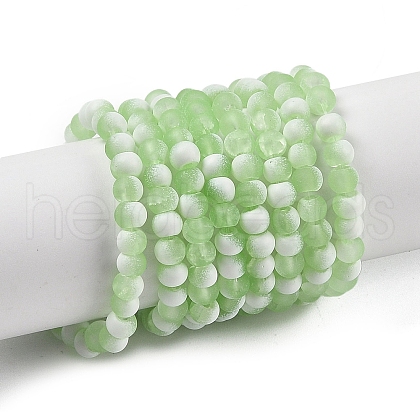 Frosted Crackle Glass Beads Strands X1-GLAA-U001-4mm-M09-1
