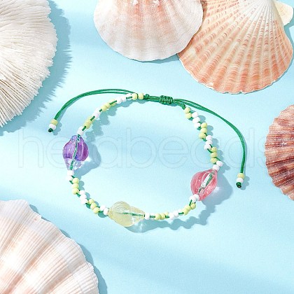 Adjustable Nylon Cord Braided Beads Bracelets BJEW-MZ00169-01-1