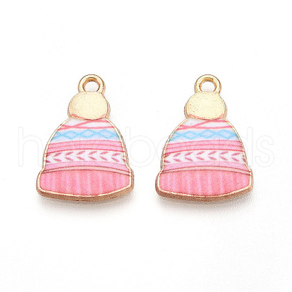 Winter Theme Printed Alloy Pendants PALLOY-H127-03G-05-01-1