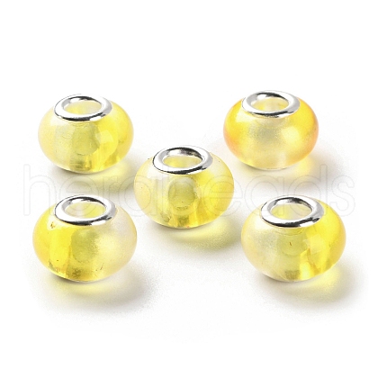 Two Tone Resin European Beads RESI-M001-02F-1