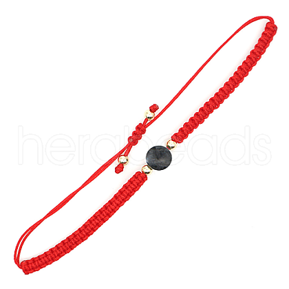 Gemstone Round Braided Bead Bracelet IG5594-19-1