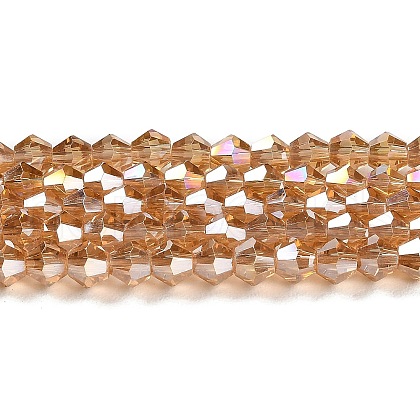 Transparent Electroplate Glass Beads Strands EGLA-A039-T4mm-B18-1