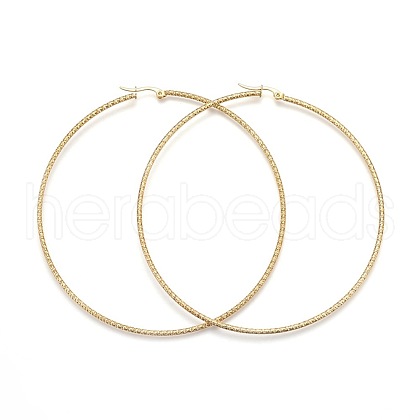 304 Stainless Steel Big Hoop Earrings EJEW-F188-24G-G-1