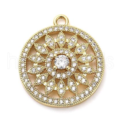 Brass Micro Pave Cubic Zirconia Pendants KK-L229-074G-1