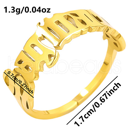 Adjustable Stainless Steel Constellations Cuff Ring for Couples TY6304-18-1