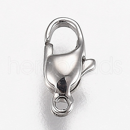 Tarnish Resistant Polished 316 Surgical Stainless Steel Lobster Claw Clasps X-STAS-Z013-12P-1