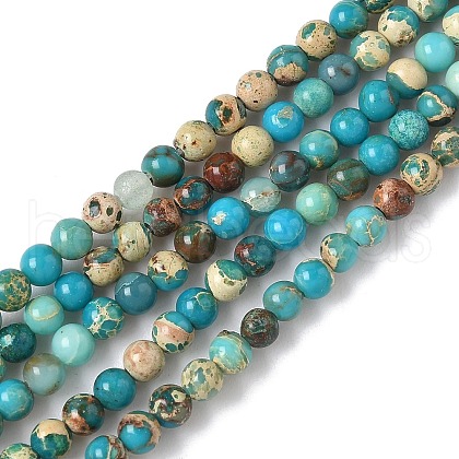 Dyed Natural Regalite/Imperial Jasper/Sea Sediment Jasper Beads Strands G-B124-C05-02-1