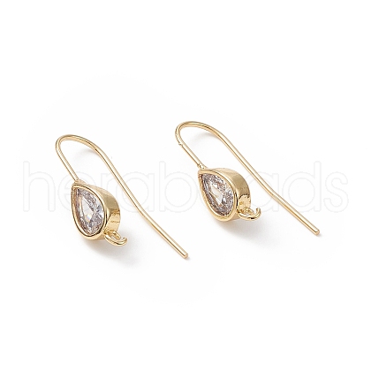 Real 18K Gold Plated Brass Earring Hooks KK-B060-07G-02-1