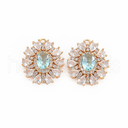 Brass Micro Pave Cubic Zirconia Pendants KK-S364-273A-1