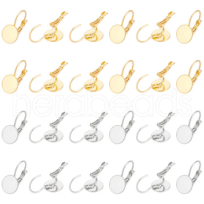 Unicraftale 40Pcs 2 Colors 304 Stainless Steel Leverback Earring Findings KK-UN0002-07-1