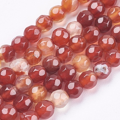 Natural Agate Beads Strands G-P365-07-4mm-1