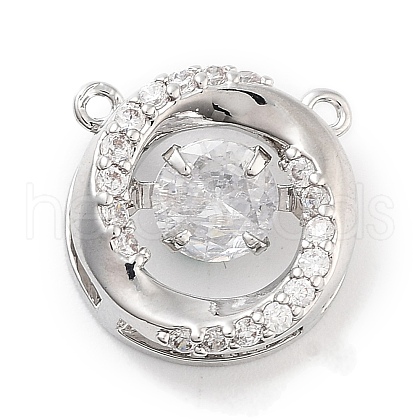 Brass Micro Pave Clear Cubic Zirconia Pendants ZIRC-L104-002P-1