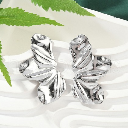 Non-Tarnish 304 Stainless Steel Stud Earrings for Women EJEW-Z057-01P-1