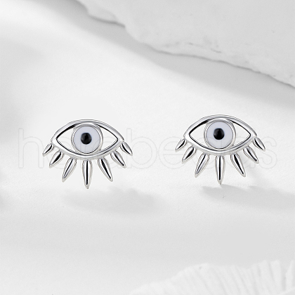 Elegant Minimalist S925 Sterling Silver Eye Stud Earrings MT5259-2-1