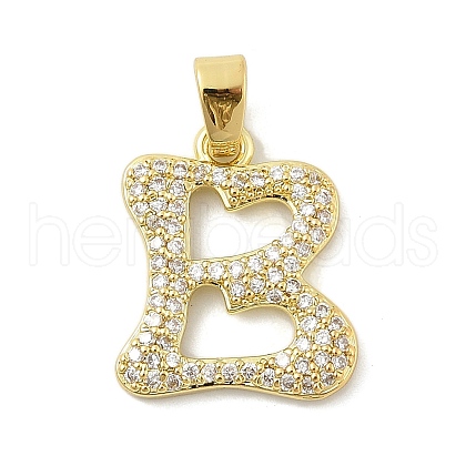 Brass Micro Pave Cubic Zirconia Pendants ZIRC-C012-01G-02-1