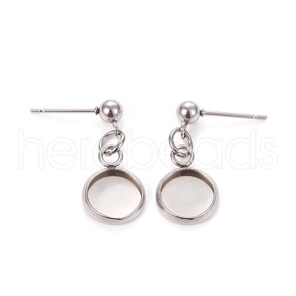 304 Stainless Steel Stud Earring Settings STAS-L226-019I-P-1