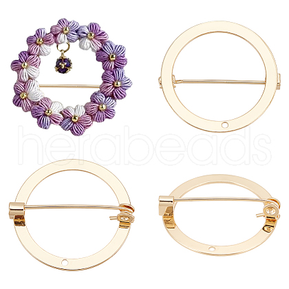 Unicraftale 4Pcs Brass Brooch Base Settings KK-UN0001-40-1