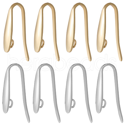 SUNNYCLUE 80Pcs 2 Colors 304 Stainless Steel Hoop Earrings Finding FIND-SC0012-48-1