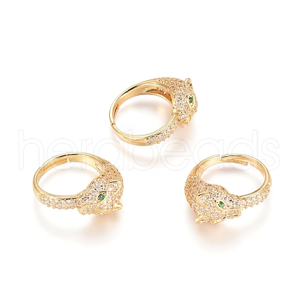 Adjustable Brass Finger Rings RJEW-G096-34G-1