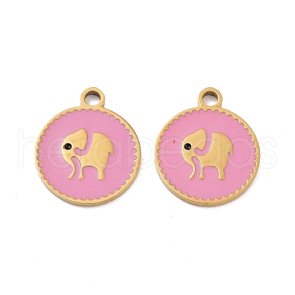 Ion Plating(IP) 316 Stainless Steel Enamel Pendants STAS-U014-61G-02-1