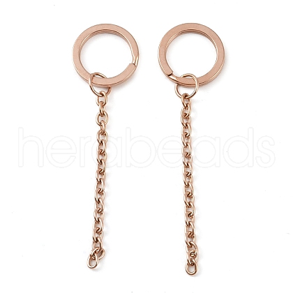 Ion Plating(IP) 304 Stainless Steel Split Key Ring Clasps STAS-L226-009A-RG-1