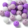 30Pcs 3 Colors Silicone Beads Round Rubber Bead 15MM Loose Spacer Beads for DIY Supplies Jewelry Keychain Making SIL-FS0001-01A-3