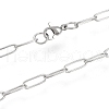Non-Tarnish 304 Stainless Steel Paperclip Chain Necklace NJEW-M183-04P-3