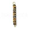 Natural Tiger Eye & Electroplated Synthetic Non-magnetic Hematite Heishi Connector Charms PALLOY-JF03291-06-1