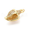 Brass Micro Pave Clear Cubic Zirconia Pendants KK-N268-59G-2