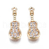 Brass Micro Pave Clear Cubic Zirconia Pendants X-KK-S359-113-RS-1