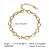 Stainless Steel Oval Link Chain Bracelets for Women QE8040-3-1