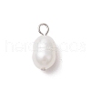Natural Cultured Freshwater Pearl Rice Charms PALLOY-JF03921-01-3