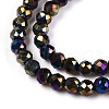 Electroplate Glass Beads Strands GLAA-H021-01A-FP15-3